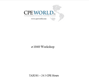 1040 Workshop - 24.5 Credit Hours (TAX581)