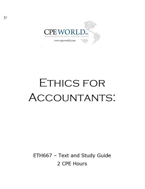 Ethics for Accountants - 2 CPE Hours (ETH667)
