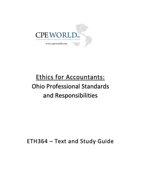 Ethics for Accountants: Ohio Professional Standards and Responsibilities - 3 CPE hours (ETH364)