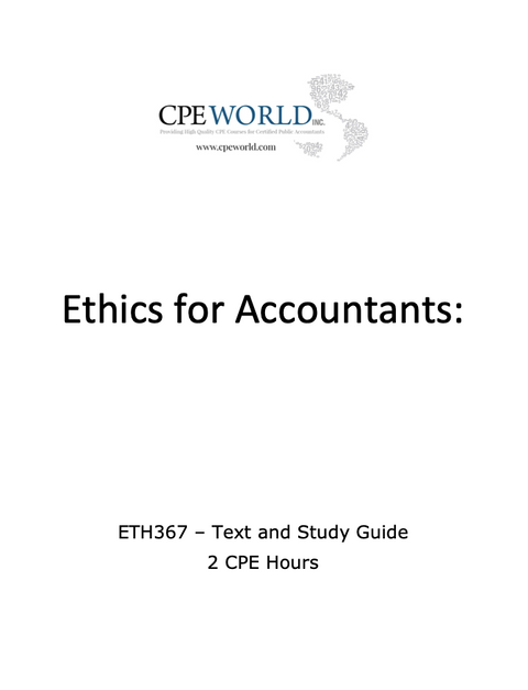 Ethics for Accountants - 2 CPE Hours (ETH367)